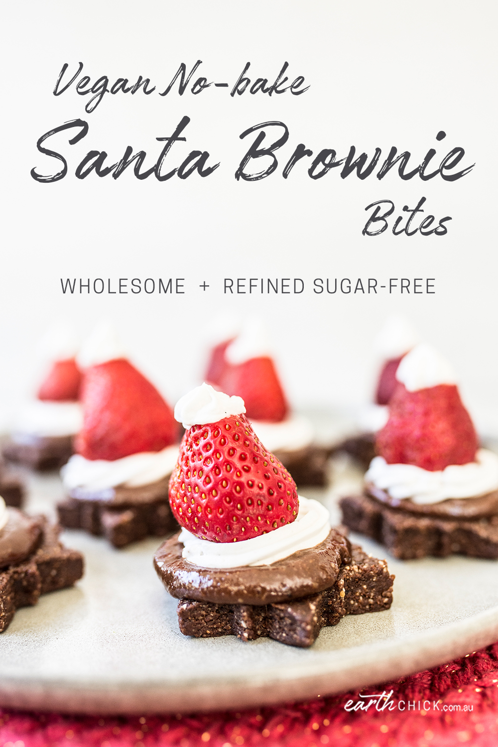 Vegan Santa Brownie Bites